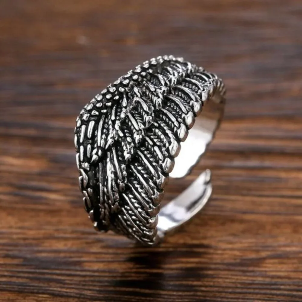 New Sterling Silver Open Wing Ring